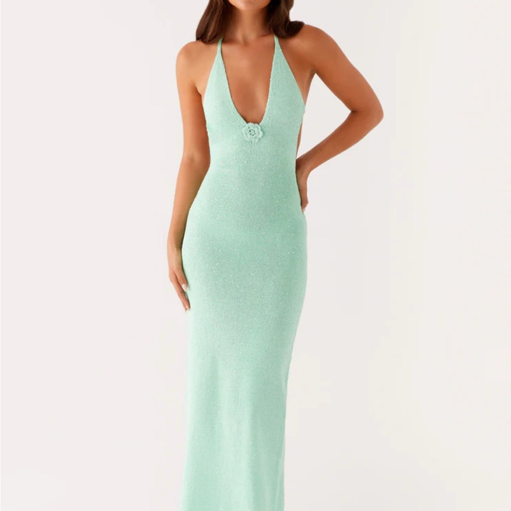 Peppermayo Tropez Knit Maxi Dress - Pastel Green